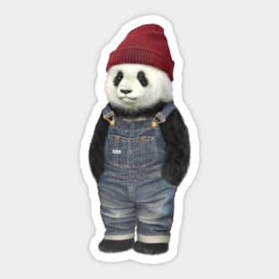 Red beenie panda Sticker